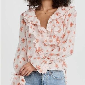 Free People Floral Wrap Top